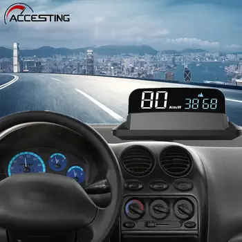 HUD Огледален Централен дисплей, USB GPS Интелигентен Авто Проектор Скорост На Ветровом стъкло 12/24-Работи с всички автомобилни Спидометрами KMH/KPM Автомобилни аксесоари