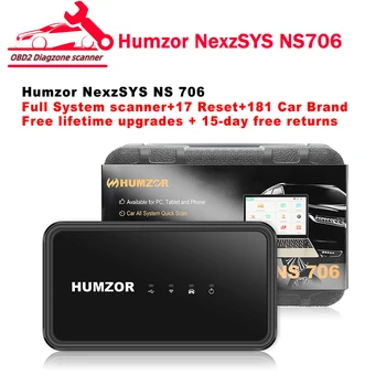 Humzor NexzSYS NS 706 NS706 Полносистемный скенер OBD 2 OBD2 Цялостна Система за 17 Услуги Пренастройка на ECU Ключова Програмист Инструменти за Диагностика на Автомобил