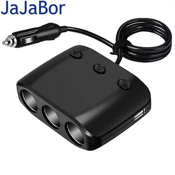 JaJaBor Зарядно За Запалката Конектор Сплитер Адаптер 3 Дупки Порт Общо 120 W Двойна USB Телефон Смарт захранващ Адаптер За Зареждане