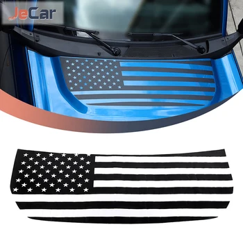 JeCar Черно украса на предния Капак на двигателя на колата с изображение на Знамето на САЩ, PVC Стикери, чанта за Ford Bronco 2021 Up, аксесоари за външността на автомобила