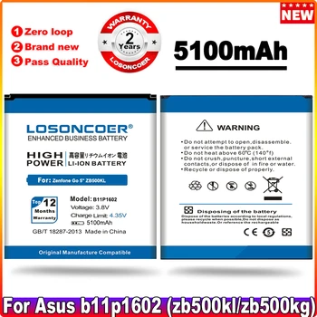 LOSONCOER 5100 mah B11P1602 Батерия За ASUS Zenfone Go 5 
