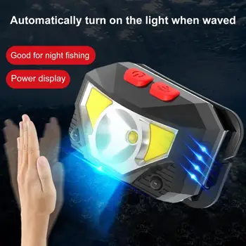 Led налобный фенер Супер ярък акумулаторна сензор за движение за Автоматично въвеждане на ABS 5 W Нощен риболов Къмпинг led налобный фенер за катерене