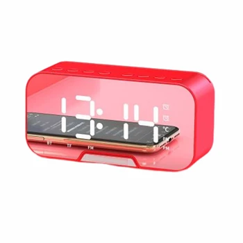 Led огледален alarm clock, Многофункционални часовници с Bluetooth-високоговорител, за Украса на домашния кабинет