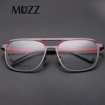 MUZZ Чист ПР Титановая мъжки Рамки за очила в ретро рамки от късогледство Оптични Очила за жени с квадратни пилотными лещи