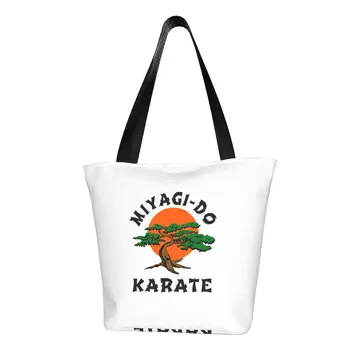 Miyagi Do The Karate Kid Хранителни стоки торби за пазаруване, холщовая чанта-тоут с принтом, по-голямата голям здрава чанта Cobra Kai