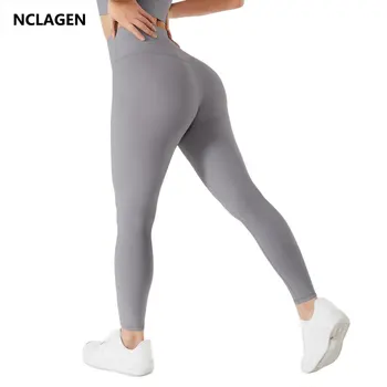 NCLAGEN фитнес гамаши жени висока талия еластични бягане спортни панталони хип-лифтинг клякам дишаща доказателства, здраво фитнес тренировка 