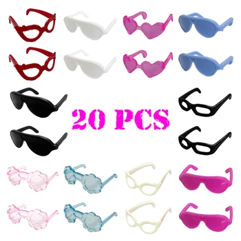 NK 20 бр., цветни 30 см, красиви пластмасови слънчеви очила принцеса, мода играчка за партито на Барби, аксесоари за кукла, подарък за момичета