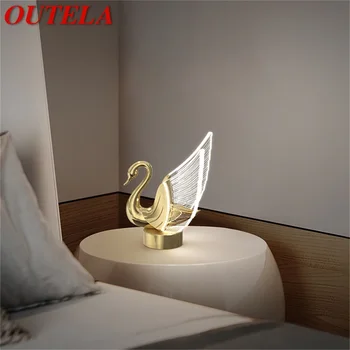 OUTELA Скандинавски креативна настолна лампа с лебед, led настолна лампа за дома, хол, спалня, прикроватной нощни шкафчета