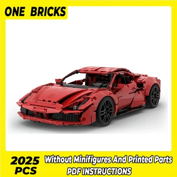 OneBricks Moc Строителни Блокове Суперавтомобил Модел от Серията Speed Champion 488GTB Технологични Тухли САМ Играчки За Деца, Детски Подаръци