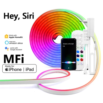 RGB Led Лента Неонови Светлини Homekit Smart WiFi APP Siri Control Неонова реклама Лента Декор Спални Работа Алекса Google, Apple Home Kit
