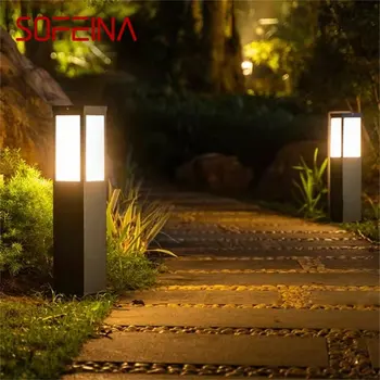 SOFEINA Черен уличен газонный лампа с Модерен led лампа Водоустойчива IP65 за къщи, вили, пътеки, градина