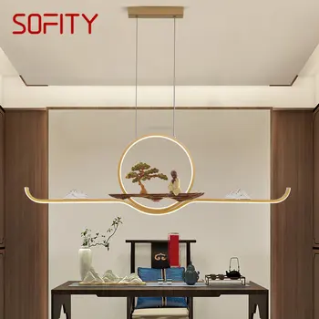 SOFITY Модерна led полилей в 3 Цвята, тавана лампа, китайски творчески zen-чайна, окачена лампа, за да се учат, трапезария
