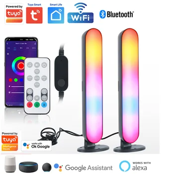 Sasha wifi детска светлинен панел, RGB синхронизиране на музика, настолна лампа, осветление на телевизора, умна панел осветление, работи с Алекса Google Home