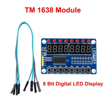 TM1638 Модул за показване на ключ за AVR Arduino Нова 8-битова цифрова led тръба 8-битова