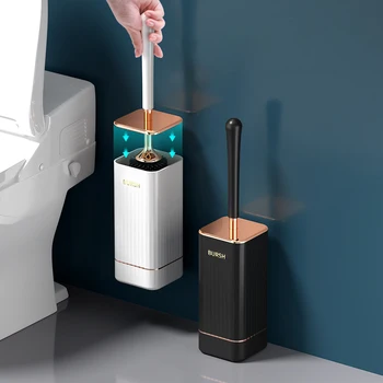 TPR Силиконовата четка за тоалетна с държач, набор от четки за почистване без мъртви ъгли, стенни четка за тоалетната чиния, аксесоари за баня