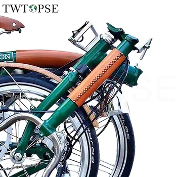 TWTOPSE Защитния Капак на Багажник на Велосипед Дръжка, Ръчно изработени От Естествена Кожа За Складного Наем Brompton M S Stem Cover 3XTY PIKES С Восъчни Въже