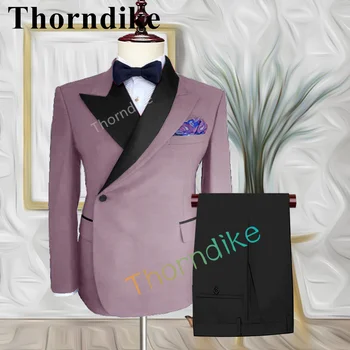 Thorndike 2022 Модерен Дизайн, Ежедневно Мъжко Вечерна Рокля цвят на Лотос, Красиви Младоженеца, Сватбена рокля за Младоженците, Смокинг, Комплект от 2 теми