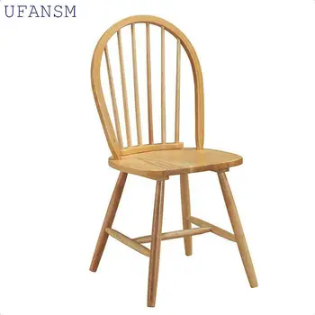 UFANSM Прости трапезни столове от масивно дърво в ретро стил Класически дизайн, мебели за стаи в скандинавски стил, Декорация на дома