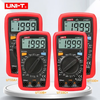 UNIT UT33A +/UT33B + /UT33C +/UT33D + Мултицет с Размера на дланта си, За Измерване на Съпротивление на LCD AC DC 2mF Тестер Капацитет NCV Осветление