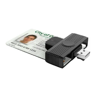 USB четец за смарт карти CR318 за банкови карти SIM ID CAC Жак адаптер за PC