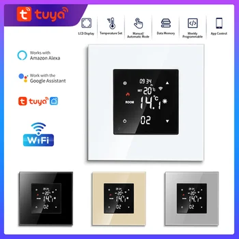 WiFi Термостат за газов котел, терморегулятор за подгряване на пода, регулатор на температурата електрическо отопление, Google, Alexa Умен дом