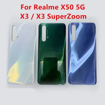 X 3 Корпус За Realme X3/X3 SuperZoom/X50 5G със Стъклен Капак на Отделението за батерията Ремонт Подмяна на Задния Капак на Телефона + Лепило с Логото на