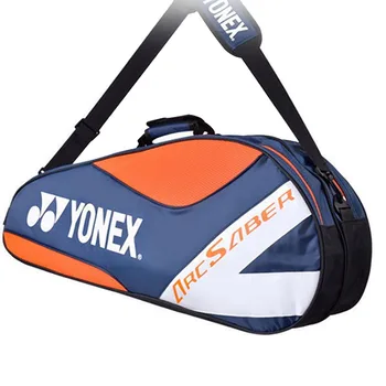 YONEX 6 ракети Чанта за бадминтон с отделение за обувки, Спортна чанта с воланом за мъже и жени, богат на функции
