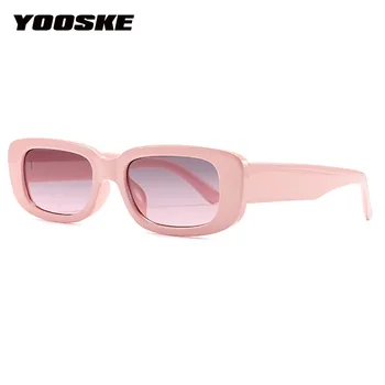 YOOSKE правоъгълни слънчеви очила дамски овални реколта маркови дизайнерски квадратни слънчеви очила за жени, нюанси на женските очила с антирефлексно покритие UV400