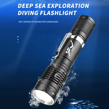 ZK50 Супер ярки led Фенерче за гмуркане Diver Light Водоустойчив Мощен Професионален Подводен led фенер Lanterna