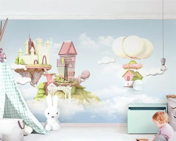 beibehang Custom 2019 класически балон 3D синьо небе, бели облаци на фона на детската стая papel de parede 3d тапети