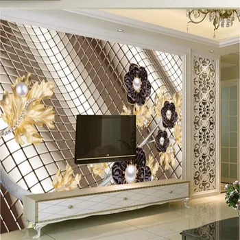 beibehang Големи тапети по поръчка с бриллиантовым цвете, стерео уредба, хол, спалня, диван, мебели за дома, фон за стените