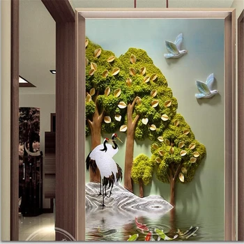 beibehang Потребителски тапети 3d мащабна портрет Papel de parede стенни тапети 3D релеф дърво богатство тайната на заден план стени