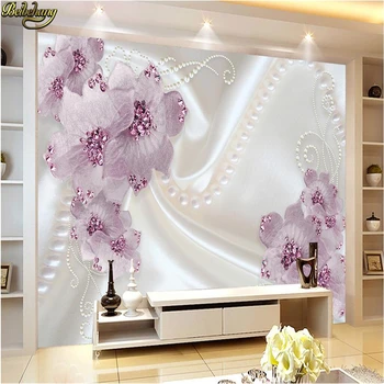 beibehang Потребителски фотообои стенописи стикери за стена романтични проста украса от перли цветна ТЕЛЕВИЗИЯ фон на стената