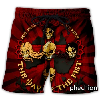 phechion/нови мъжки/дамски ежедневни панталони с 3D принтом Five Finger Death Punch, модни градинска дрехи, мъжки свободни спортни шорти A241