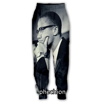 phechion/нови мъжки/дамски ежедневни панталони с 3D принтом Malcolm X, модни градинска дрехи, мъжки свободни спортни дълги панталони F279