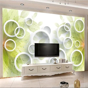 wellyu papel de parede papier peint Тапети по поръчка Модерна проста ръчно рисувани цветя 3D кръгове ТЕЛЕВИЗИЯ фон на стената