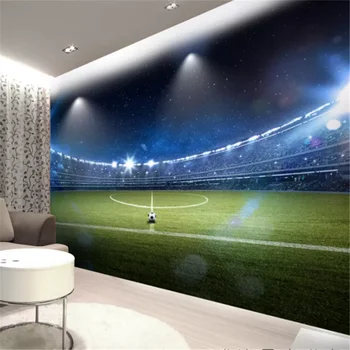 wellyu Индивидуални големи стенописи, 3d тапети огромно футболно игрище на открито дневна спалня 3d фон монтиране на украса живопис