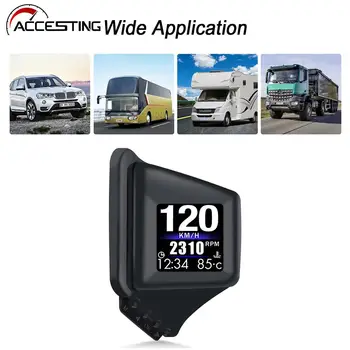 Автомобили OBD GPS-дисплей, двухсистемный цифров Hud GPS-измерване на скоростта, LCD аларма за превишаване на скоростта, авто проектор скорост