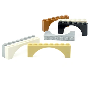 Арка MOC Bricks дебелина 1x6x2 отгоре с по-ниски страна, строителни блокове от частици, съвместими с 3307 играчки за деца