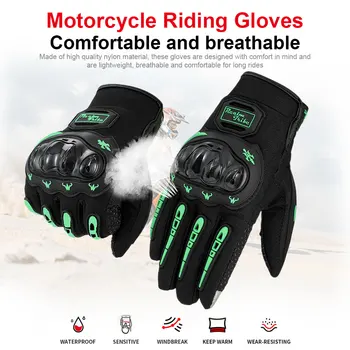 Байкерские ръкавици, мини кожени мотоциклетни ръкавици, моторни ръкавици с докосване на екрана, за шофиране, за мотокрос, за автомобилния състезания BMX ATV