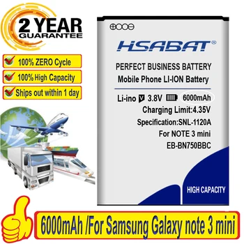 Батерия HSABAT 6000 mah EB-BN750BBC за Samsung Galaxy Note III, Neo/Note 3 neo/N7505 N750 N7502 Note 3 mini/N7506V N7508V