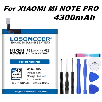 Батерия LOSONCOER 4300mAh BM34 за Xiaomi Mi Note Pro