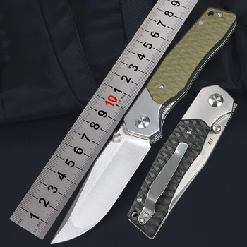 Безплатен сгъваем нож Wolf D2 от стомана G10 с дръжка за къмпинг, туризъм, EDC, джобен инструмент, нож за самозащита, тактики на оцеляване, екипировка