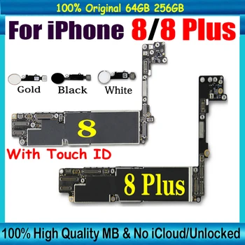 Безплатна Доставка За iPhone 8 и 8 Plus дънната Платка е С Touch ID Clean iCloud Отключена За iPhone Plus 8 256gb/64g Основната Логическа такса