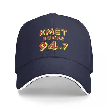 Бейзболна шапка KMET 94.7 с ретро радио, маркови мъжки шапки, бейзболна шапка възстановяване на предишното положение, градинска шапка, мъжки и дамски