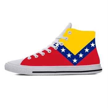 Венецуела Венецуела флаг 7 звезди, патриотическая гордост, ежедневни тъканта, обувки с висок берцем, удобни дишащи мъжки и дамски маратонки с 3D принтом