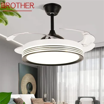 Вентилатор на тавана BROTHER, невидима лампа с дистанционно управление, модерен прост led лампа за дома за хол