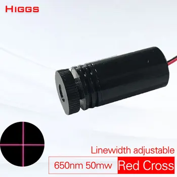 Висококачествен лазерен модул с червен кръст 650 нм 50 Mw, червен широчина, адаптивни под различни ъгли, допълнителна лазерна маркировка на сгради и за рязане на дървен материал