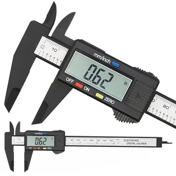 Влакнести инструмент с дигитален циферблат, линийка, нониус, въглероден цифров електронен Штангенциркуль 100 мм, 150 мм, touch микрометър