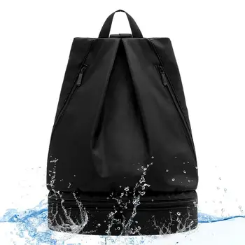 Водоустойчива чанта за плуване, раница за влажна сушене, спортна чанта с отделения за мокро и сухо почистване джоб, чанта за съхранение за гмуркане, плаж, къмпинг
